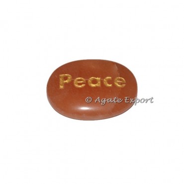 Peach Aventurine Peace  Engraved Stones