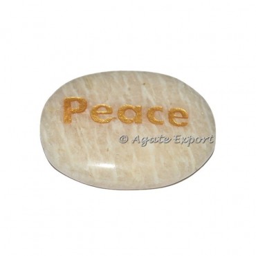 Moonstone Peace Engraved Gemstones