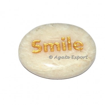 Moonstone Smile Engraved Gemstones