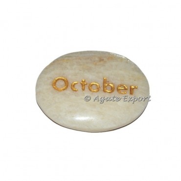 Moonstone October Engraved Gemstones