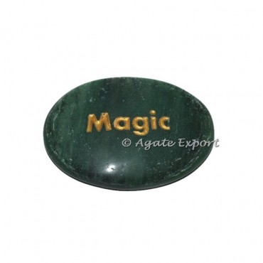 Green Aventurine Magic  Word Engraved Stone
