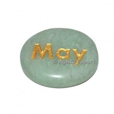 Green Aventurine May Word Engraved Stone