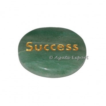 Green Aventurine Success  Word Engraved Stone