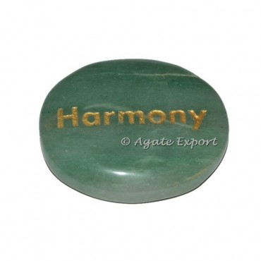Green Aventurine Harmony  Word Engraved Stone