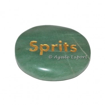 Green Aventurine Sprits Word Engraved Stone