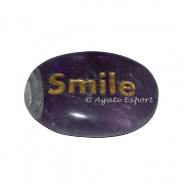 Amethyst Smile Engrave Stones