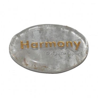 Crystal Quartz Harmony  Word Engraved Stone