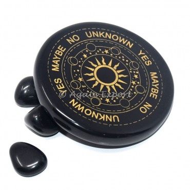 Moon phase  black agate engraved coaster