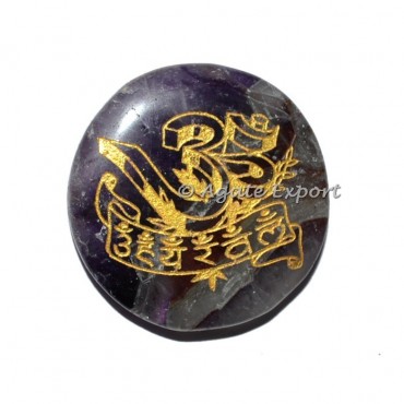 Amethyst Sanskrit Words Engraved