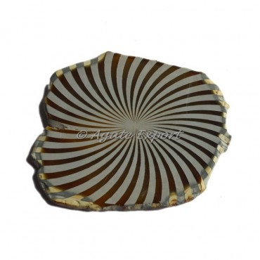 Engraved Wave Agate Slice