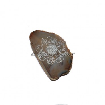 Asorted Symbol On Agate Slice