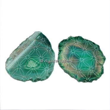 Flower of life Engraved Agate Slice