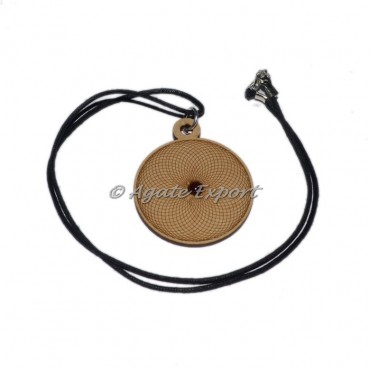 Flower Of Life Engraved Wooden Pendants