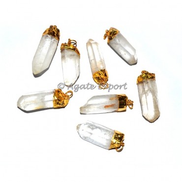 Amethyst Natural Point Electroplated Pendants