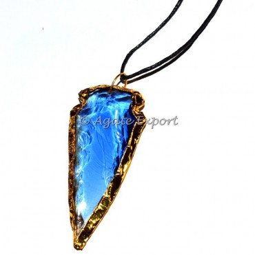 BlueSupphire Obsidian Eleactroplated Arrowheads Ne