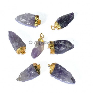 Amethyst Electropated Pendulums Pendants