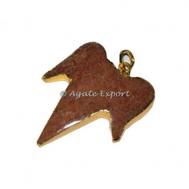 Peach Aventurine Shark Teeth Pendants
