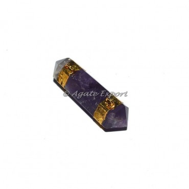 Amethyst Hearts Shape Electroplated Pendant