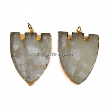 Fish Crystal Quartz Electroplated Pendant