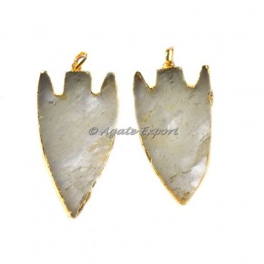 Fish Shape Crystal Quartz Electroplated Pendant