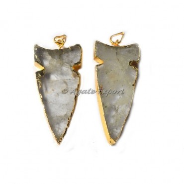 Accent Shape Crystal Quartz Electroplated Pendant
