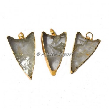 Yakin Shape Crystal Quartz Electroplated Pendant