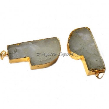Knife Shape Crystal Quartz Electroplated Pendant