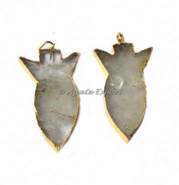 Man Shape Quartz Stone Electroplated Pendant