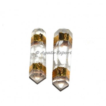 Crystal Quartz Pencil Point Electroplated Pendant