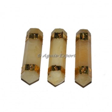 Golden Quartz Pencil Point Electroplated Pendant