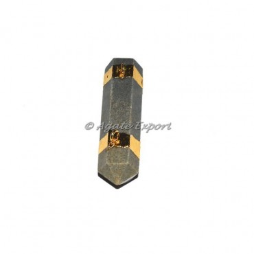 Blue Aventurine Pencil Point Electroplated Pendant