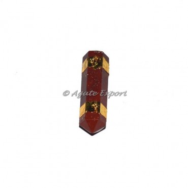 Red Jasper Pencil Point Electroplated Pendant