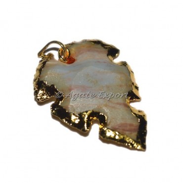 Agate Leaf Electro Pendants