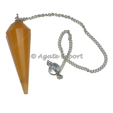 Golden Quartz 12 Faceted Pendulum