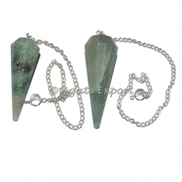 Green Aventurine 12 Faceted Pendulums