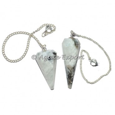 Rainbow Moonstone 12 Faceted Pendulums