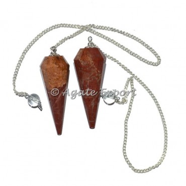 Red Jasper 12 Faceted Pendulums
