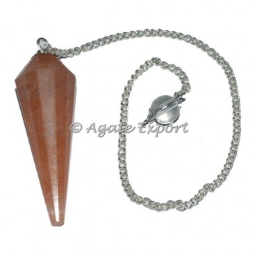 Peach Aventurine 12 Faceted Pendulums