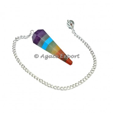 Bonded Seven Chakra 6 Faceted Pendulums