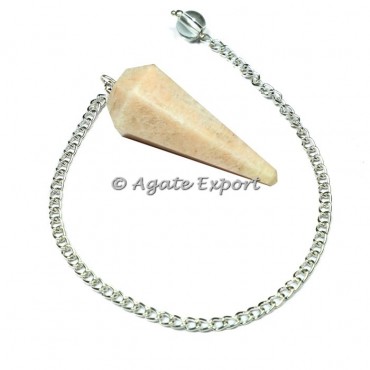 Cream Moonstone 6 Faceted Pendulums