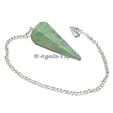 Ruby Zoisite 6 Faceted Pendulums