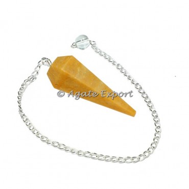 Yellow Aventurine 6 Faceted Pendulums