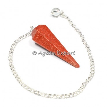 Red Sunstone 6 Faceted Pendulums