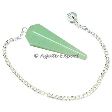 Green Aventurine 6 Faceted Pendulums
