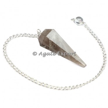 Smokey Quartz 6 Faceted Pendulums