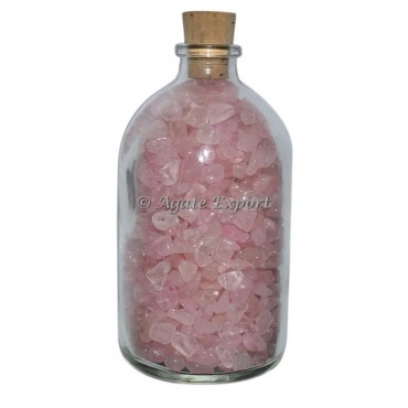 Rose Quartz Chips Bottle