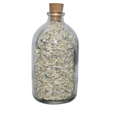White Howlite Chips Bottle