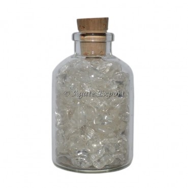 Crystal Quartz Stone Chips Mini Bottle