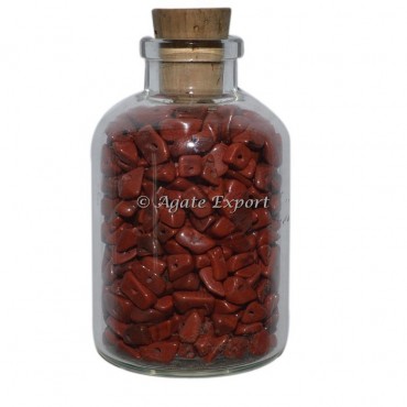 Red Jasper Stone Chips Mini Bottle