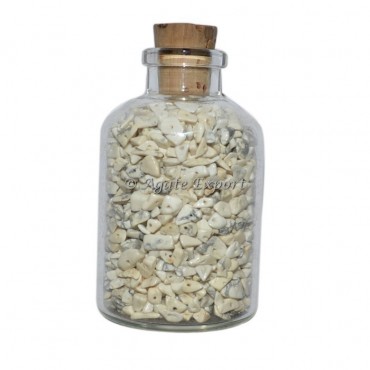 Howlite Stone Chips Mini Bottle